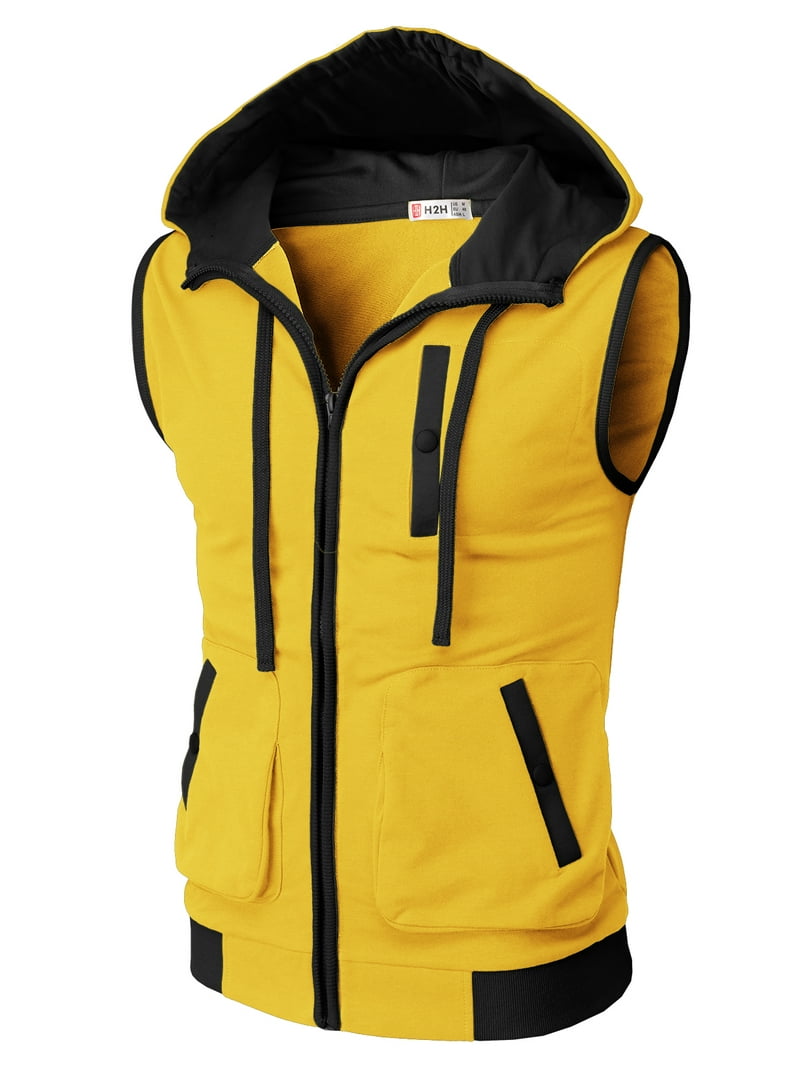 H2H Mens Casual Lightweight Sleeveless Zip-up Vest Tank