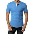 thumbnail image 1 of H2H Mens Casual Premium Slim Fit Henley Short Sleeve T-Shirts (CMTTS254), 1 of 6