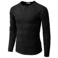 thumbnail image 1 of H2H Mens Casual Slim Fit Henley Long Sleeve T-Shirt Basic Designed BLACK US 3XL/Asia 4XL (CMTTL111), 1 of 6