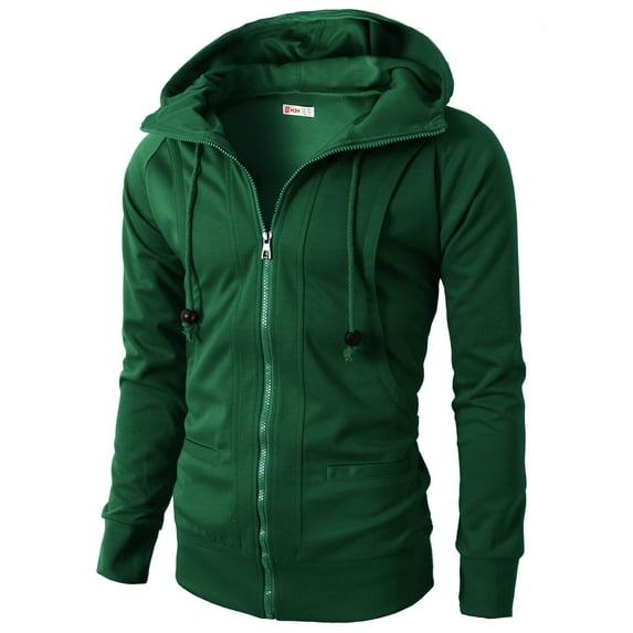 H2H Mens Casual Slim Fit Hoodie Zip-Up Long Sleeve Active Jersey Jackets (KMOHOL019)