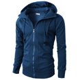 thumbnail image 1 of H2H Mens Casual Slim Fit Hoodie Zip-Up Long Sleeve Active Jersey Jackets (KMOHOL019), 1 of 6