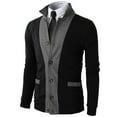 thumbnail image 1 of H2H Mens Casual Slim Fit Jacket Cardigans Long Sleeve Thermal BLACK US M/ASIA L (JLSK03), 1 of 5