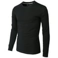 thumbnail image 1 of H2H Mens Casual Slim Fit Long Sleeve Crew-Neck T-Shirts BLACK US 2XL/ASIA 3XL (CMTTL137), 1 of 6