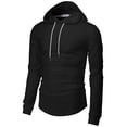 thumbnail image 1 of H2H Mens Casual Slim Fit Long-Sleeve Hoodie T-Shirt Cotton Blended JETBLACK US L/Asia XL (CMOHOL079), 1 of 6