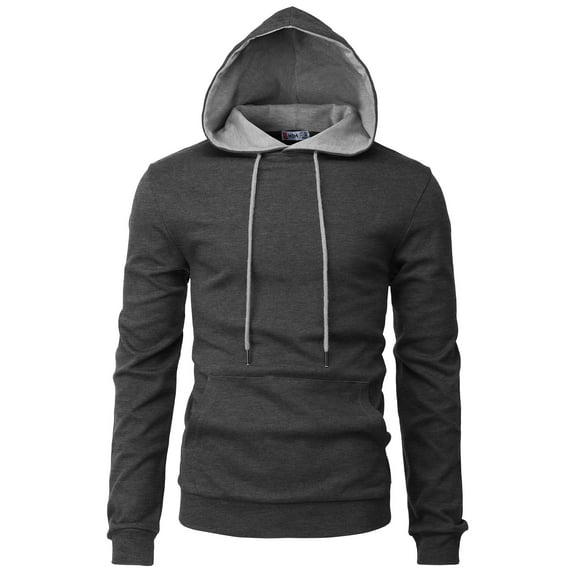 H2H Mens Casual Slim Fit Pullover Hoodie Long Sleeve Lightweight With Kanga Pocket (CMOHOL050)