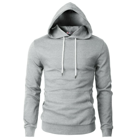 H2H Mens Casual Slim Fit Pullover Hoodie Long Sleeve Lightweight With Kanga Pocket (CMOHOL050)