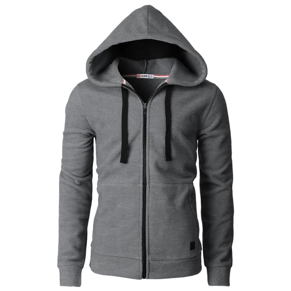H2H Mens Casual Slim Fit Zip up Hoodie Jacket Fleece Lightweight Thermal Hoodie (CMOHOL084)