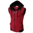 thumbnail image 1 of H2H Mens Casual Slim Fit Zip-up Sleeveless Hoodie Lightweight Workout Tank Tops Gym Hoodies (CMOHOSL012), 1 of 6
