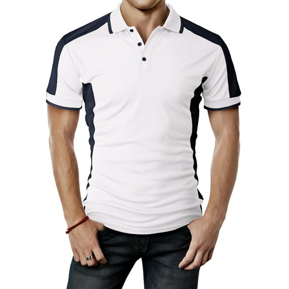 H2H Mens Cool Dry Compression Short Sleeve Polo T-Shirts WHITE US S/Asia M (CMTTS267)