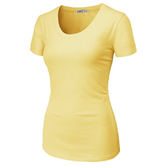 H2H Women Casual Slim Fit T-Shirts Short Sleeve Cotton Blended Basic Designed Crew-Neck Top (CWTTS301)