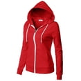 thumbnail image 1 of H2H Womens Casual Slim Fit Zip up Hoodie Long Sleeve Solid Colors (CWOHOL030), 1 of 6
