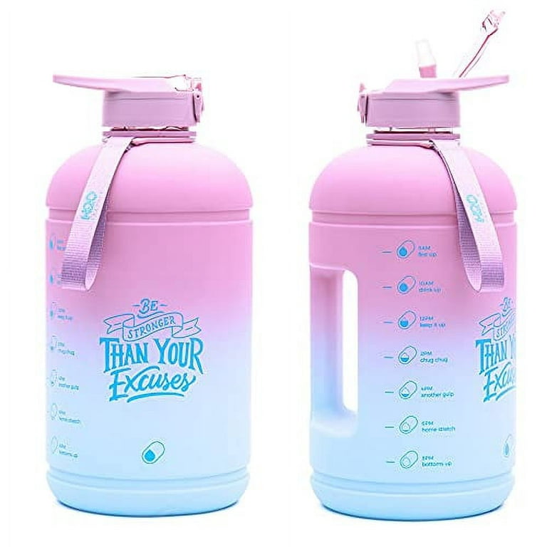 H2O Capsule INSPO Gallon Water Bottle with Time Marker and Straw  Motivational Hydration Tracker Jug for Daily Intake Big BPA-Free FoodSafe  Leakproof