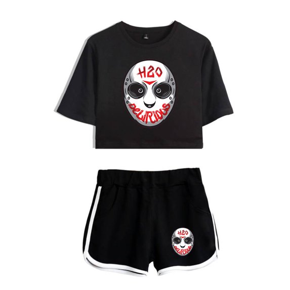 H2O Delirious Tee Shorts 2 Pieces Sets Casual Women Clothes Unique Short Tshirt Shorts Suit