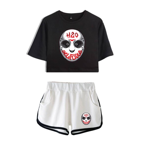 H2O Delirious Tee Shorts 2 Pieces Sets Casual Women Clothes Unique Short Tshirt Shorts Suit