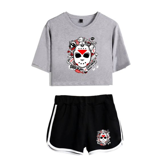 H2O Delirious Tee Shorts 2 Pieces Sets Casual Women Clothes Unique Short Tshirt Shorts Suit