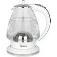 thumbnail image 1 of H2O Glass Kettle, 240.02, White and polished chrome, 48 ounces, 1 of 5