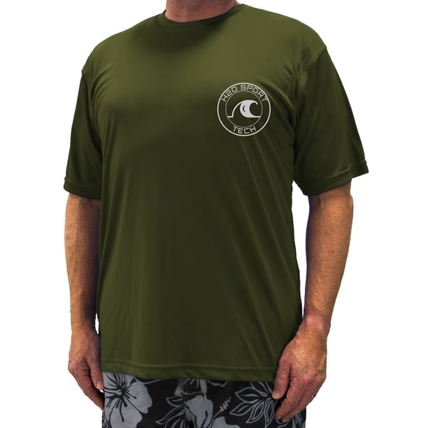 H2O Sport Tech Big Tall Men's Short Sleeve Swim Shirt 2XL to