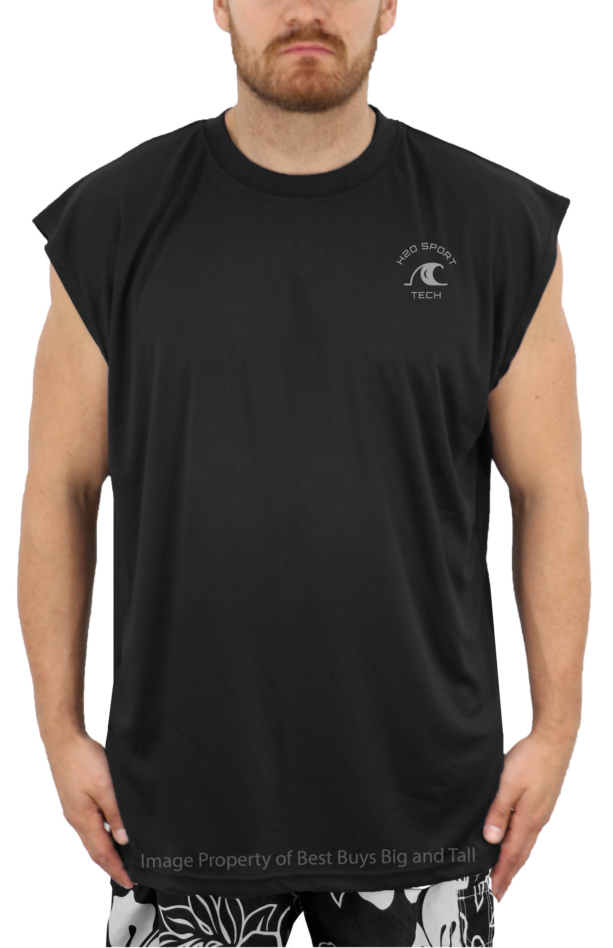 H2O Sport Tech Big & Tall Sleeveless Muscle Swim Shirt Loose Fit 2XL to