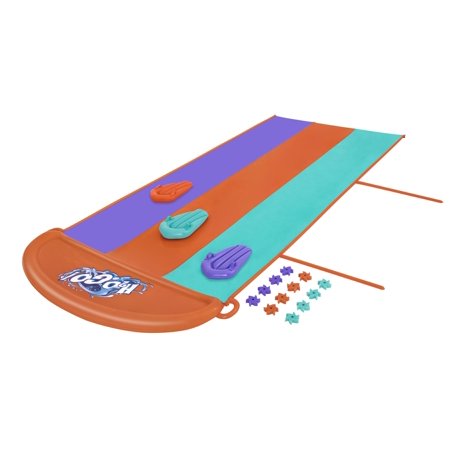 H2OGO! 16' Triple Water Slide with Sponge Soakers Toys and Three Riders