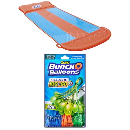 H2OGO! 18' Triple Lane Water Slide with Ramp and Bunch O Balloons 1 Count per Pack