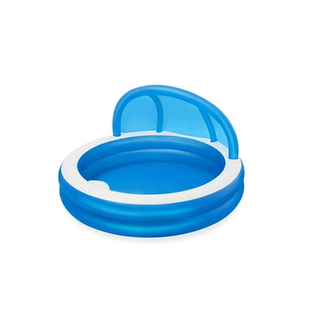 H2OGO! 7'11" x 55" Summer Days Inflatable Round Kiddie Pool with UV Careful Sunshade