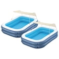 thumbnail image 1 of H2OGO! 8 Foot 4 Inch x 70 Inch Summer Bliss Shade Inflatable Family Pool, 2 Pack, 1 of 10