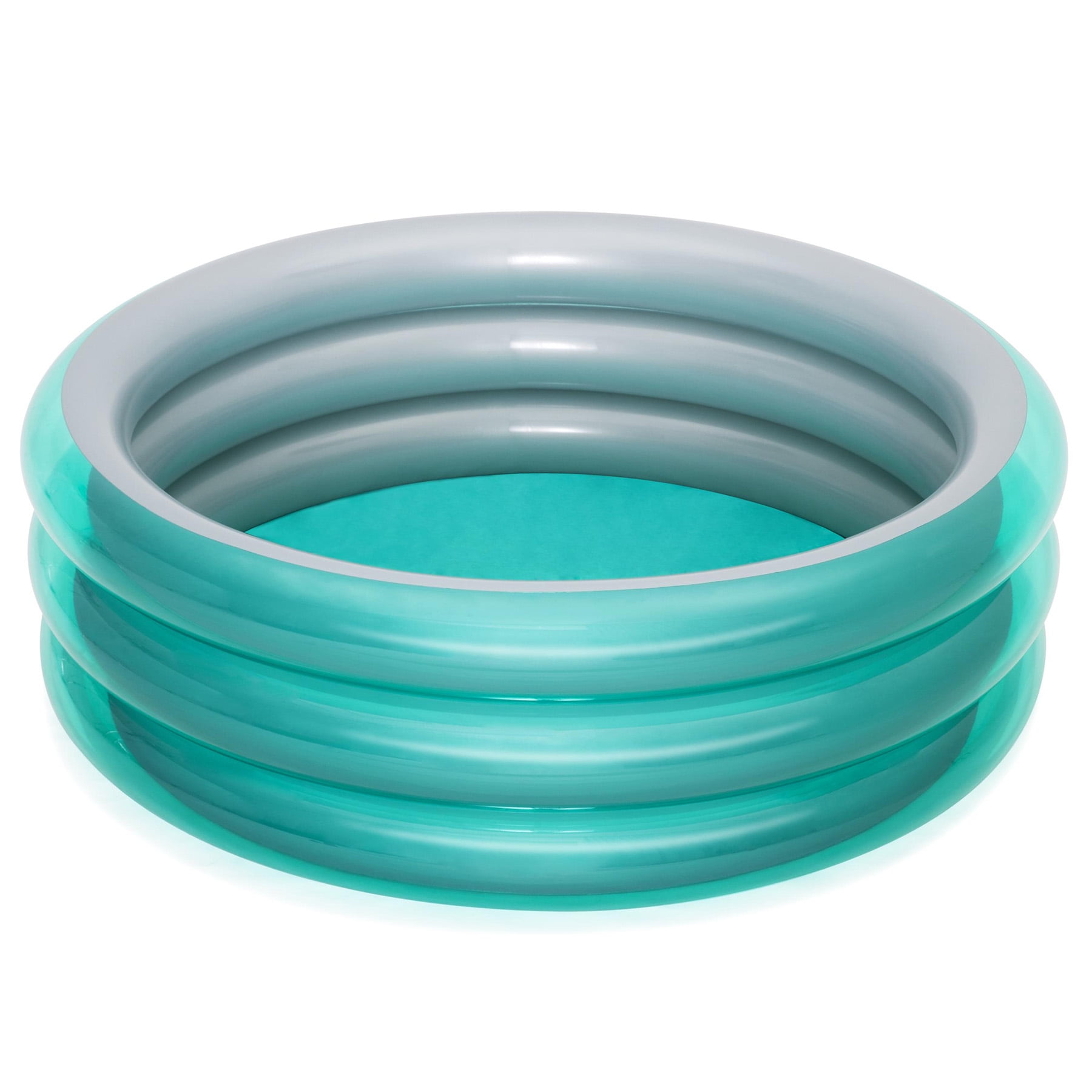 H2OGO! Big Metallic 3-Ring Inflatable Play Swimming Pool for Kids (5’7” Diameter)