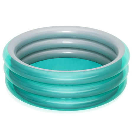 H2OGO! Big Metallic 3-Ring Inflatable Play Swimming Pool for Kids (5’7” Diameter)