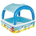 thumbnail image 1 of H2OGO! Canopy Play Pool - 55" x 55" x 45"  - Bestway, Kids Inflatable Water Pool, With Detachable UV Protective Sunshade, Ocean Creatures Design, 70 Gallon Capacity, Ages 2+, 1 of 10