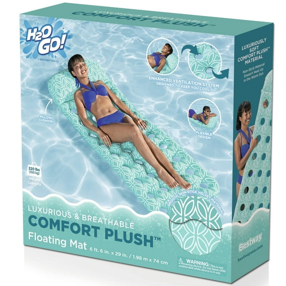 H2OGO! Comfort Plush Floating Pool Mat 6'6" x 29"/1.98m x 74cm