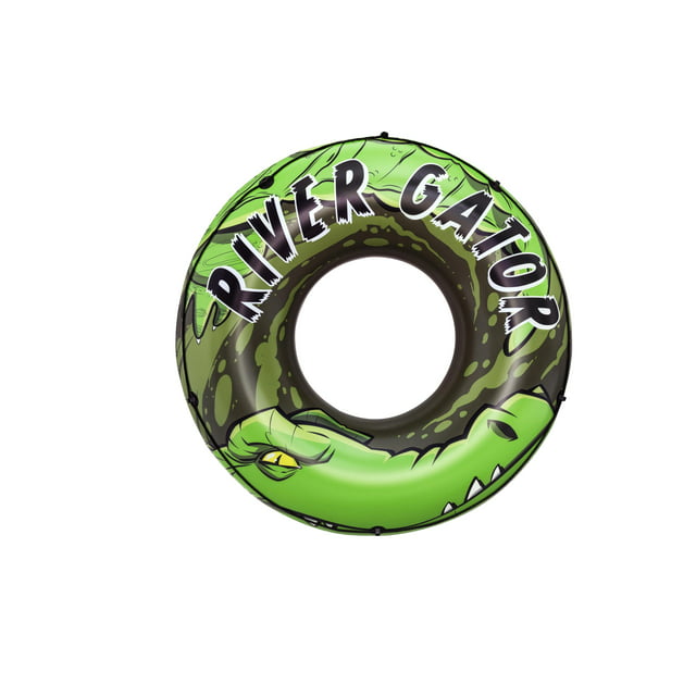 H2OGO! Green River Gator 47" Pool Ring Float with Grab Rope, Adult Unisex