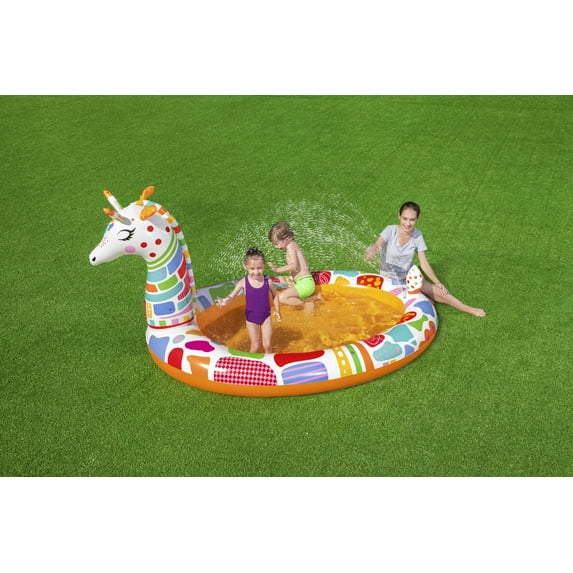 H2OGO! Groovy Giraffe Multicolor Child Inflatable Play Pool with Sprayer, Unisex