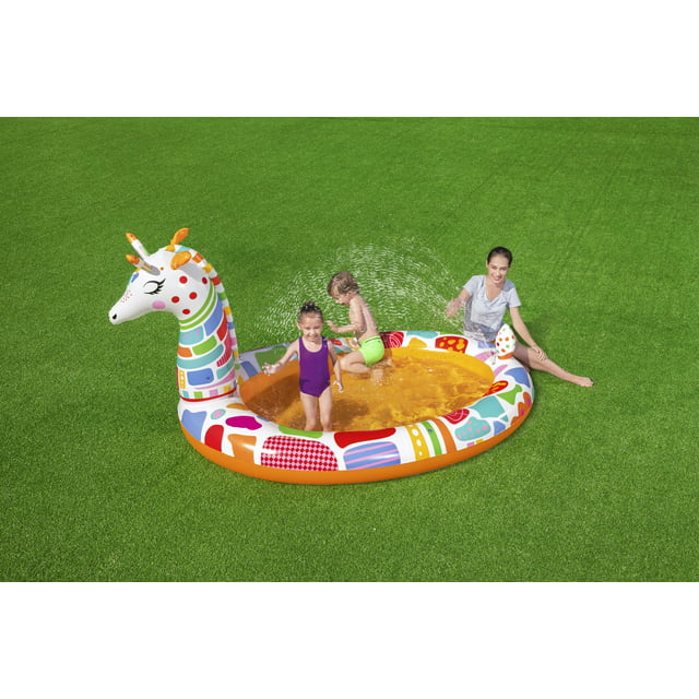 H2OGO! Groovy Giraffe Multicolor Child Inflatable Play Pool with Sprayer, Unisex