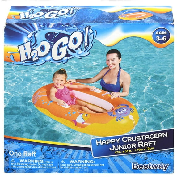 H2OGO! Happy Crustacean Junior Inflatable Pool Boat 47" x 31"