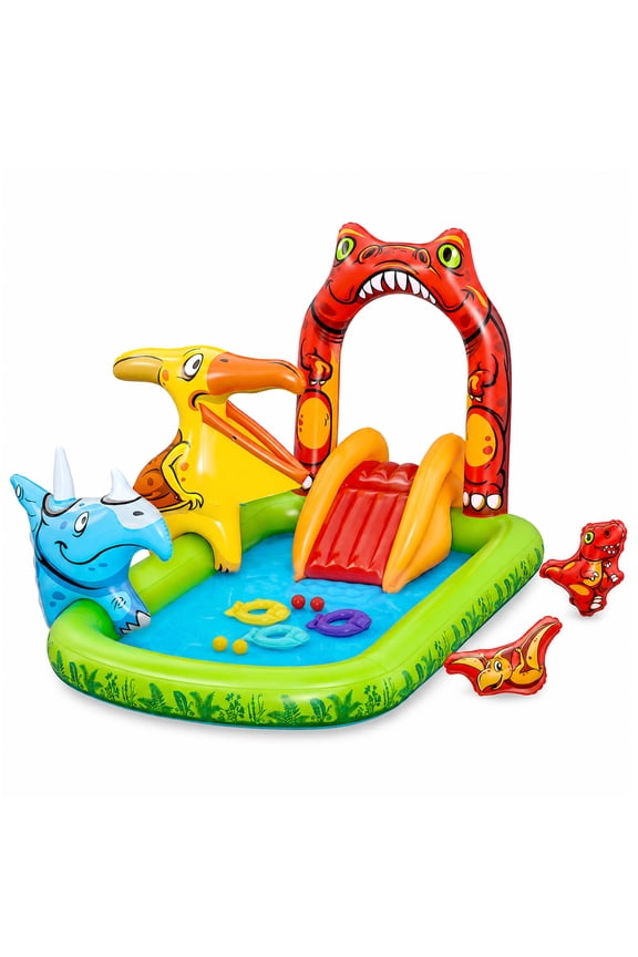 H2OGO! Jurassic Splash Inflatable Water Play Center,  7'11" x 55" x 54" Outdoor Activity