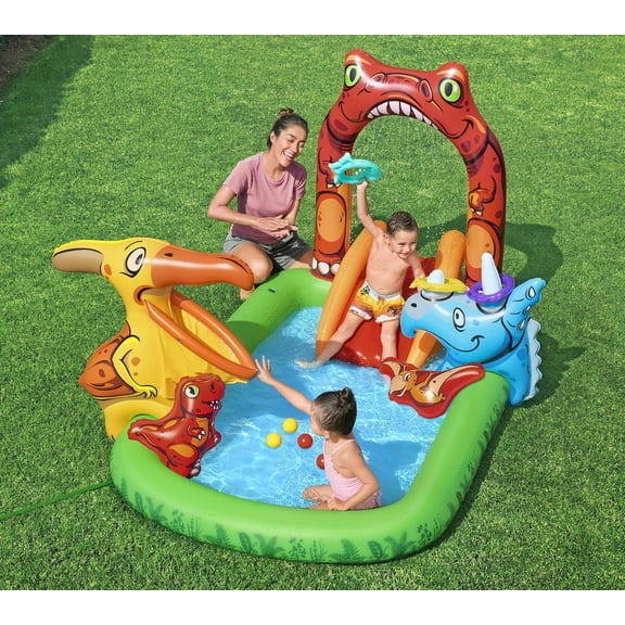 H2OGO! Jurassic Splash Kids Inflatable Water Center - Outdoor Summer Pool Toy for Children Ages 2+