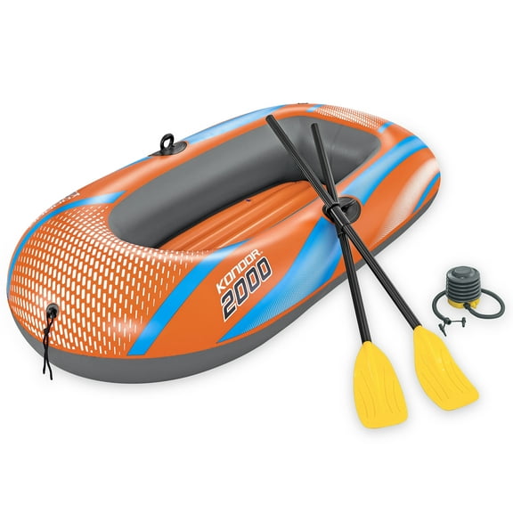 H2OGO! Kondor 2000 Raft, 1 Child & 1 Adult, 61" x 38", Inflatable, with Front Tie Rope