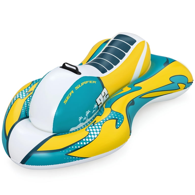 H2OGO! Sea Surfer Pool Float - Teal & Yellow, Inflatable Jet Ski