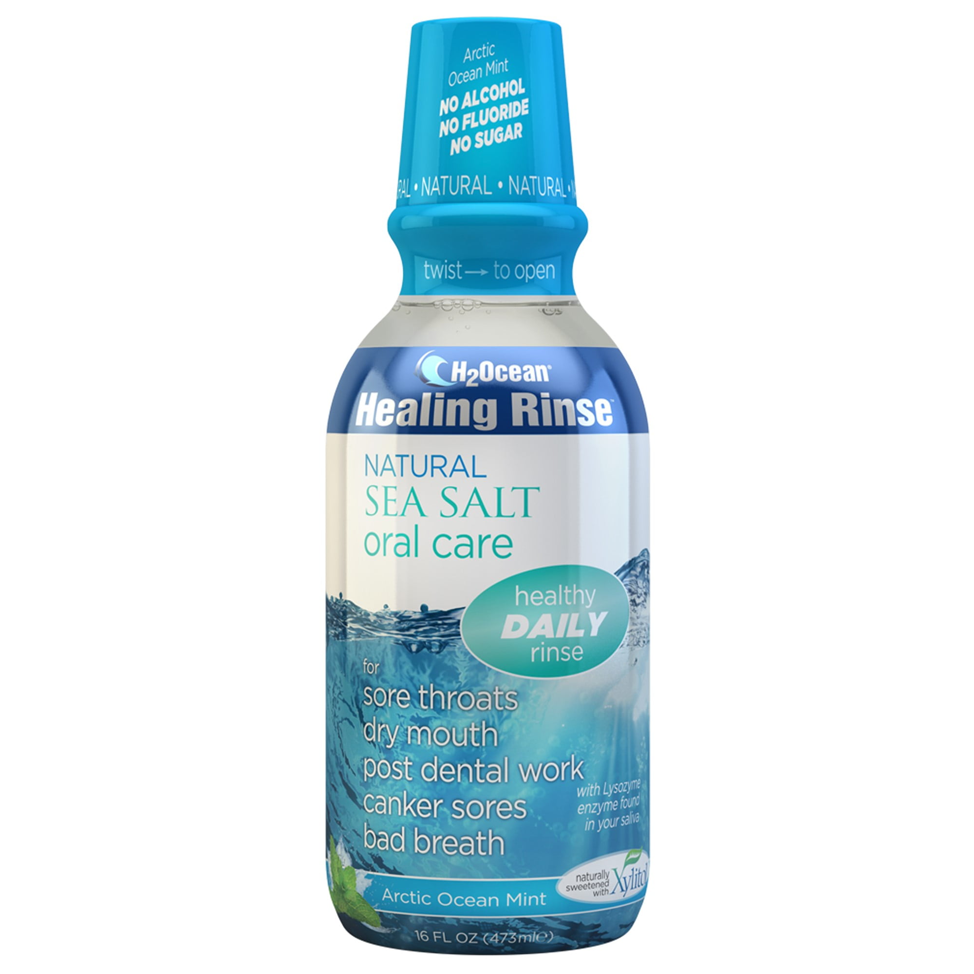 H2Ocean Healing Rinse Mouthwash Great Tasting Sea Salt & Xylitol Mouth