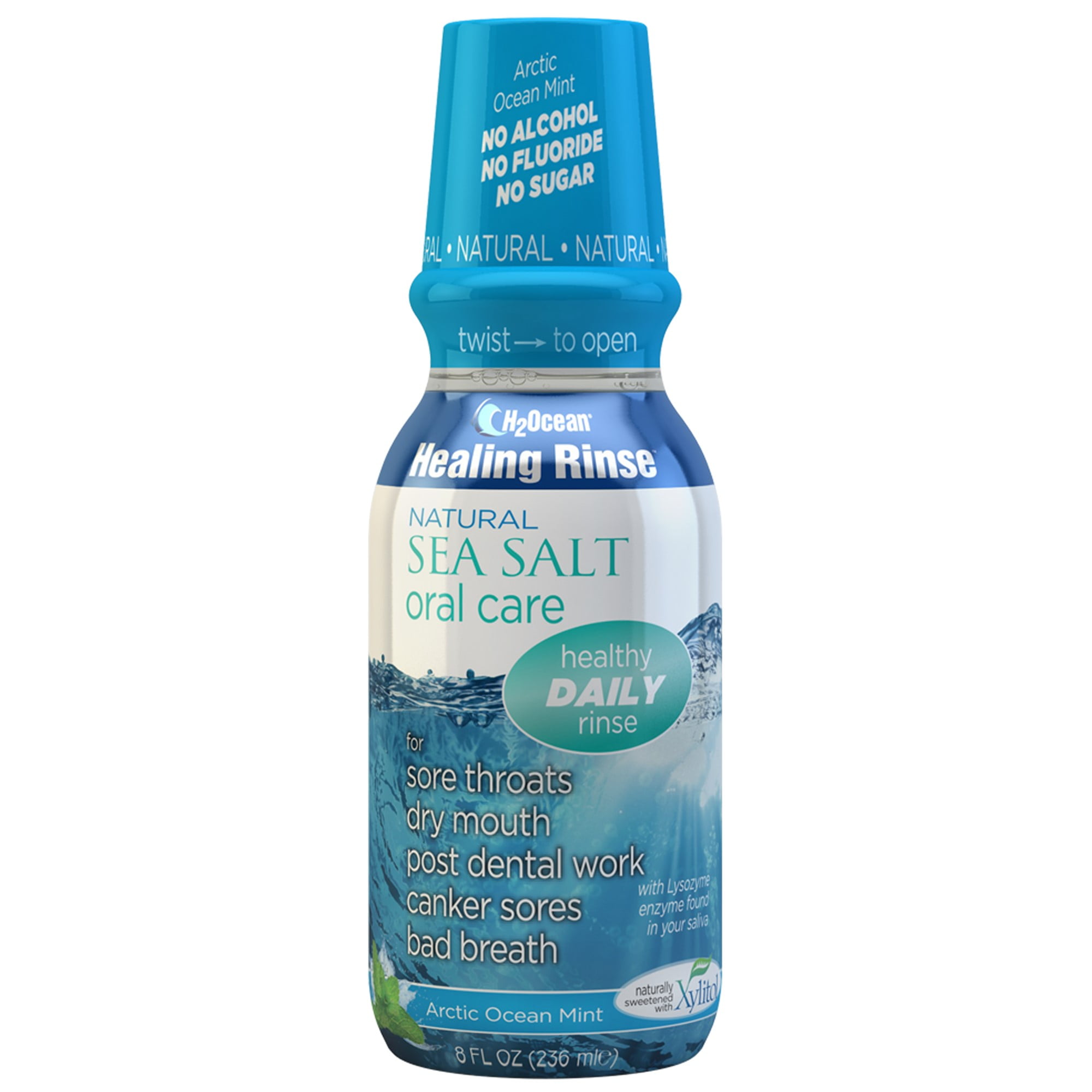 H2Ocean Healing Rinse Mouthwash Great Tasting Sea Salt & Xylitol Mouth