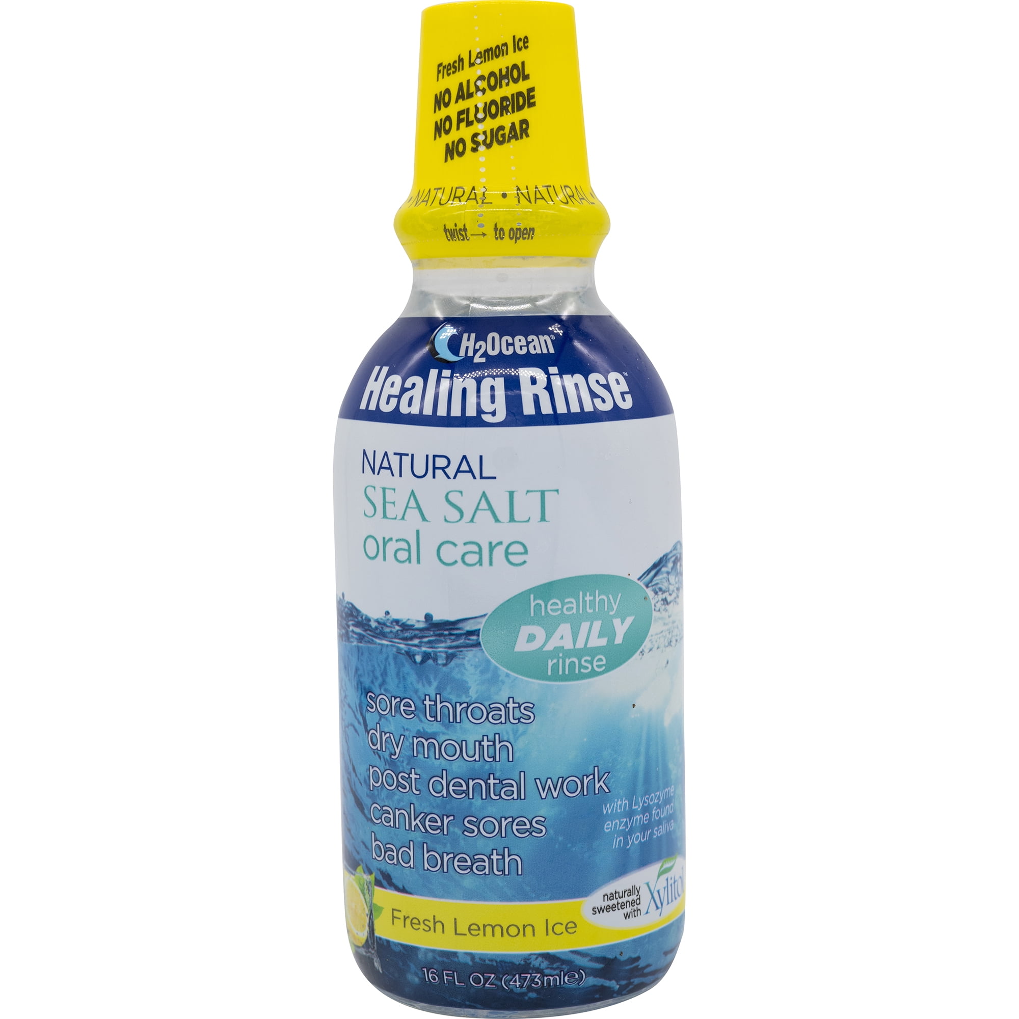 H2Ocean Healing Rinse Mouthwash Great Tasting Sea Salt & Xylitol Mouth Wash for Fresh Breath