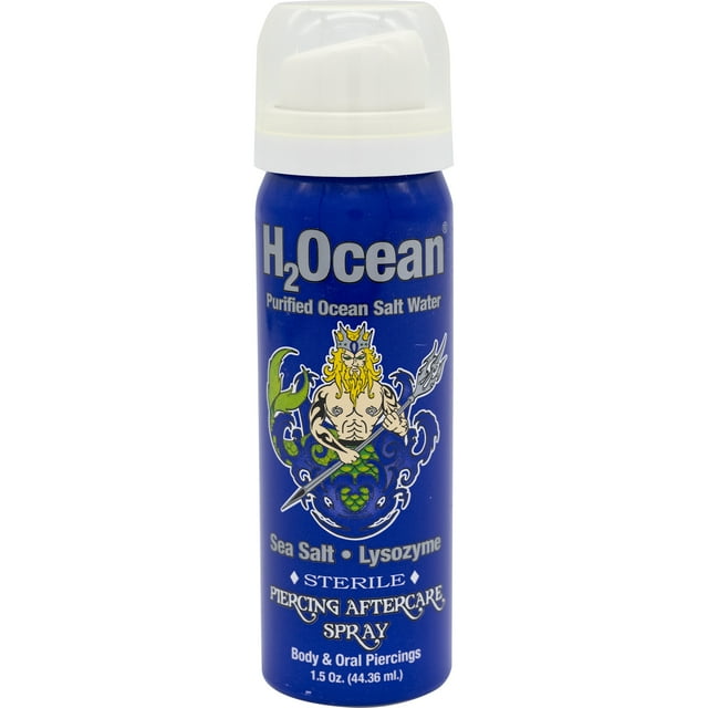 H2Ocean Piercing Aftercare Spray, Sea Salt Keloid & Bump Treatment, Wound Care Spray Organic