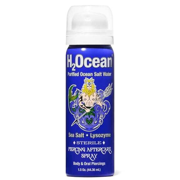 H2Ocean Piercing Aftercare Spray Sea Salt Saline Spray for Piercings 1.5oz
