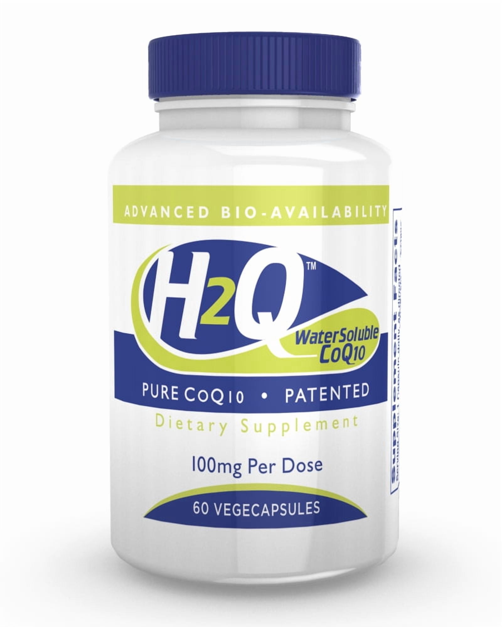 H2Q CoQ-10 (8x Absorption) 100mg (NON-GMO) 60 Vegecaps