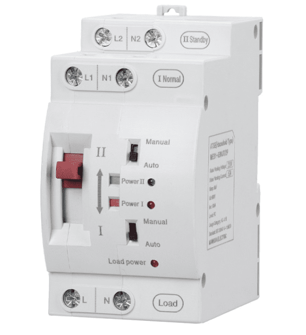 H2R-32/2P  Two Pole Manual Rail Din Power Automatic Transfer Switch 32Amp., 240V