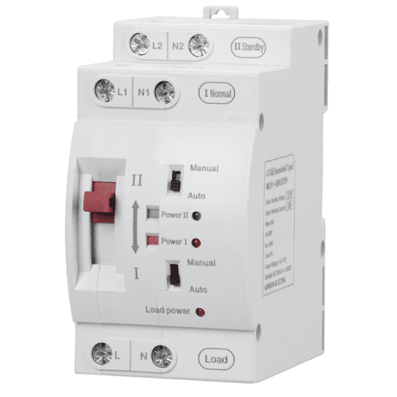 H2R-32/2P Two Pole Manual Rail Din Power Automatic Transfer Switch 32Amp., 240V