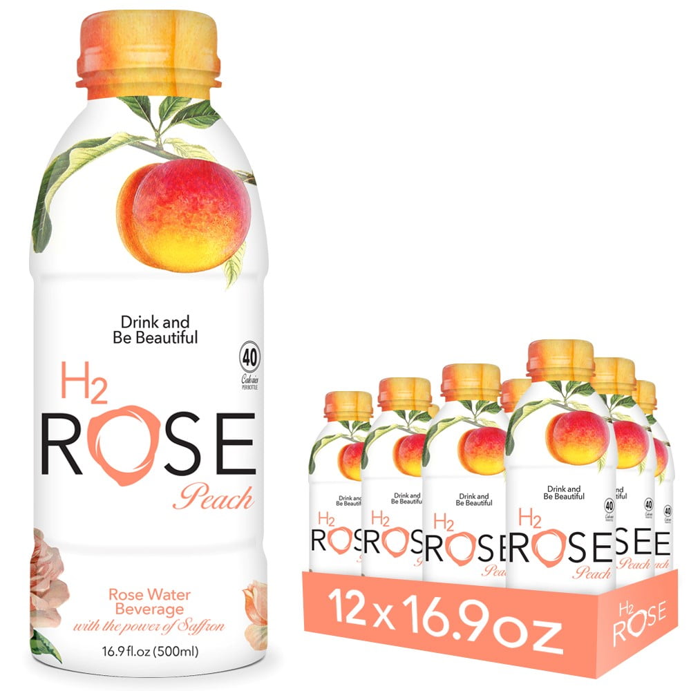 H2Rose - Rose Water Beverage Peach - 16.9 oz.