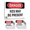 thumbnail image 1 of H2S May Be Present OSHA Danger Vinyl Decal Label 18 Inch x 12 Inch - 10 Pack, 1 of 6
