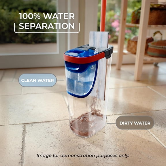 H2prO Flat Mop System | Quick Cleaning Tool | Clean with Water | Machine Washable Reusable Microfiber Mop Pad | Safe on Wood Floors, Vinyl, Tile, Baseboards, Walls