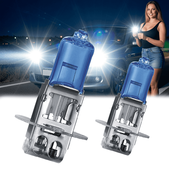 H3 Halogen Fog Light Bulb For 1988-1989 Audi 80 Quattro,High Brightness Headlight Bulb,6000K,Pack of 2